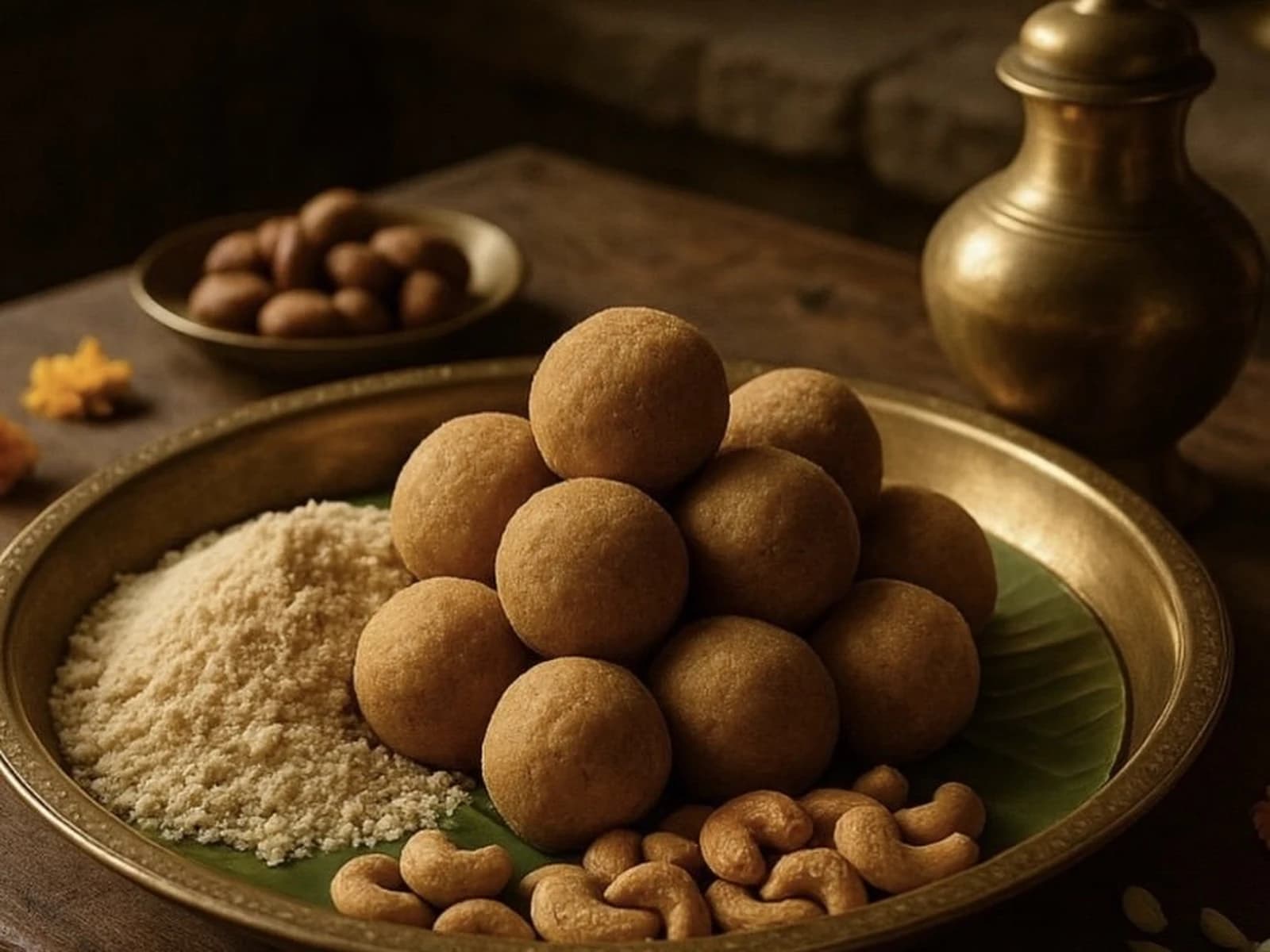 Plate of bellam sunnundalu, round urad dal laddus